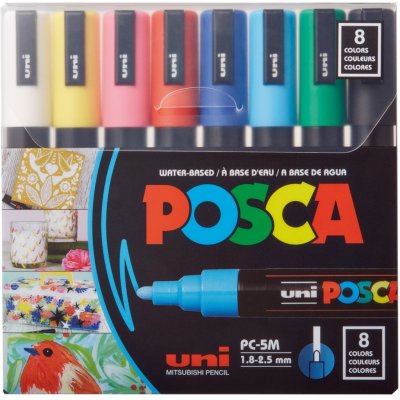 Uni Posca PC-5M 1,8 sada 8 ks mix základních barev – Zboží Živě
