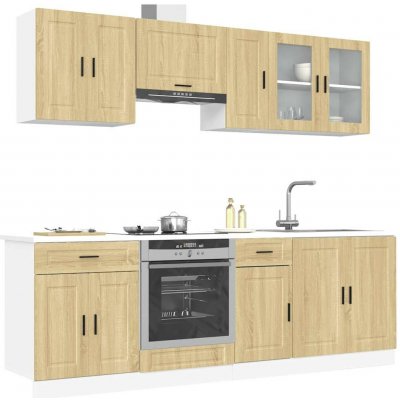 vidaXL 8dílná sada kuchyňských skříněk Porto dub sonoma, konstrukční dřevo 11461.3314844 – Sleviste.cz