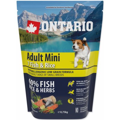 Ontario Adult Mini 7 Fish & Rice 0,75 kg – Zboží Mobilmania