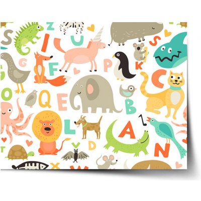 Sablio Plakát Zoo abeceda - 120x80 cm – Zboží Mobilmania