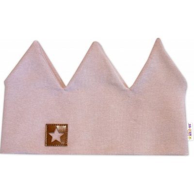 Dvouvrstvá čelenka Baby Nellys Hand Made bavlna Korunka STAR hořčicová – Zboží Dáma