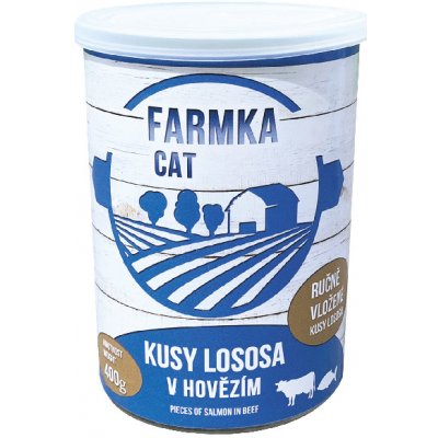 Sokol Falco Farmka Cat kusy lososa v hovězím 400 g