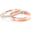 Prsteny Savicki Snubní prsteny Share Your Love růžové zlato bílé safíry ploché OBR SYL BSZ R