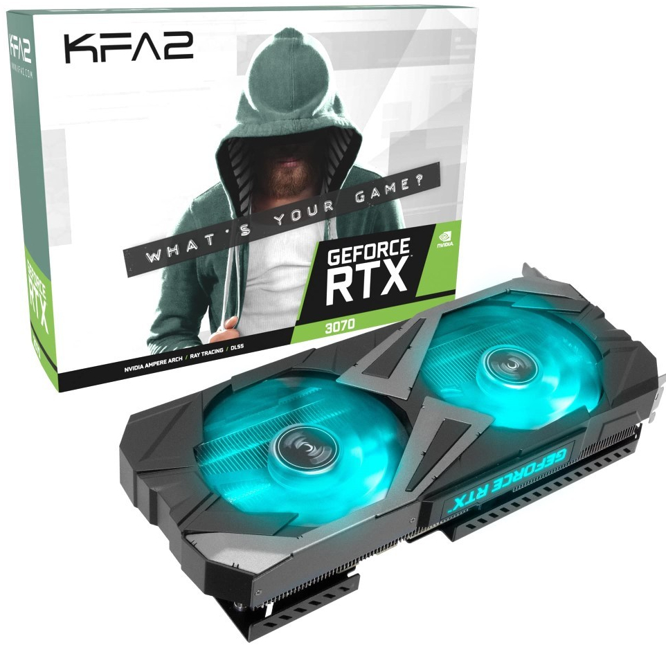 KFA2 GeForce RTX 3070 EX (1-Click OC) 8GB GDDR6 37NSL6MD2V7K
