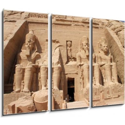 Obraz 3D třídílný - 105 x 70 cm - Abu Simbel egypt abu simbel unesco – Hledejceny.cz