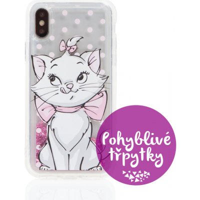 Pouzdro AppleMix Disney Apple iPhone 6 Plus / 6S Plus / 7 Plus / 8 Plus - kočka Marie - pohyblivé třpytky - gumové – Sleviste.cz