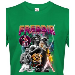 Bezvatriko pánské tričko Freddie Mercury zelená