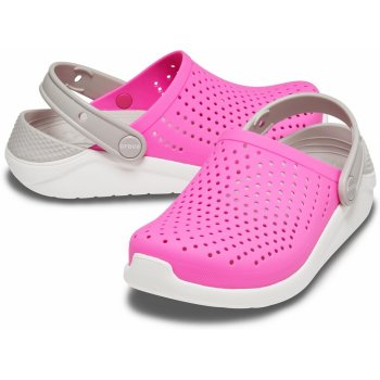 Crocs LiteRide Clog K Electric Pink White 205964 6QR J6 růžová