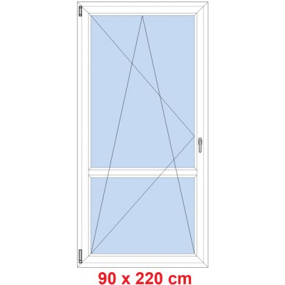 Soft Balkonové dveře s příčkou otevíravé a sklopné Winchester/Winchester levé 90 x 220 cm – Hledejceny.cz