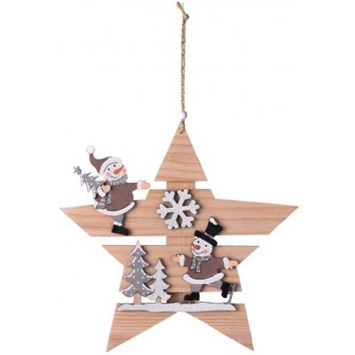 Z-trade Závěsná vánoční dekorace hvězda se sněhuláky, 30 x 30 cm – Hledejceny.cz