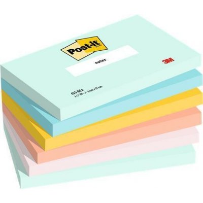 3M POSTIT Samolepicí bloček Beachside, mix pastelových barev, 76 x 127 mm, 6x 100 listů, 3M POSTIT 710025908 ,balení 600 ks – Hledejceny.cz