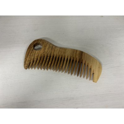 Dřevotéka dřevěný hřeben na vlasy s otvorem ořechové dřevo 14 cm – Hledejceny.cz