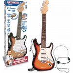Bontempi Kytara rocková elektrická s mikrofonem hnědá – Sleviste.cz