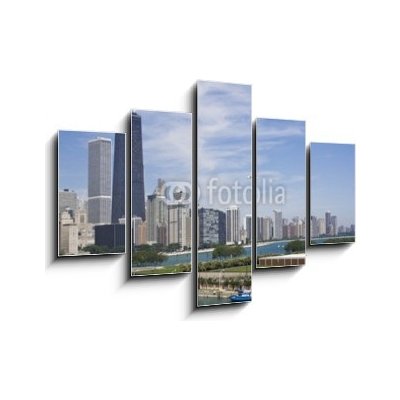 Obraz pětidílný 5D - 150 x 100 cm - Amazing Gold Coast in Chicago Amazing Gold Coast v Chicagu – Hledejceny.cz