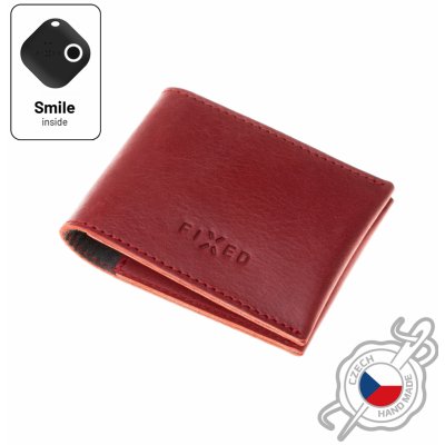 Kožená peněženka FIXED Smile Wallet se smart trackerem FIXED Smile PRO, červená FIXSM-SMMW2-RD