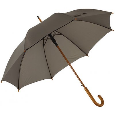 Automatický deštník šedá dřevěná rukojeť pr. šedá – Zboží Mobilmania