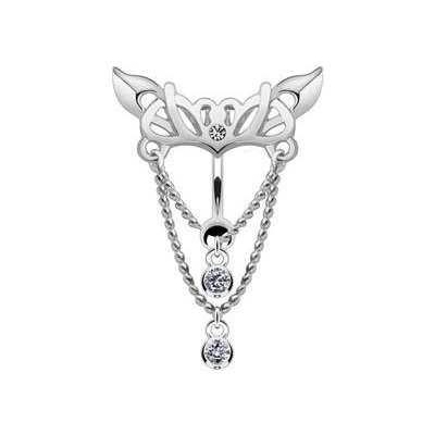 Šperky4U piercing do pupíku s ozdobným štítem WP01047-C – Zboží Dáma