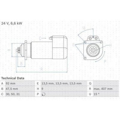 BOSCH 0 986 016 520 Startér (0986016520) – Zbozi.Blesk.cz