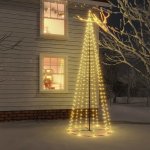 vidaXL Vánoční stromek kužel 732 teplých bílých LED diod 160 x 500 cm – Zboží Mobilmania