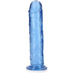 RealRock Crystal Clear Realistic 9 modré dildo s přísavkou 25,5 x 4,5 cm