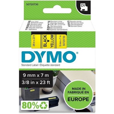 Dymo D1, S0720730, 9mm, žlutá/černá – Zbozi.Blesk.cz