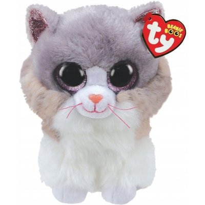 TY Beanie Boos Asher šedo bílá kočka bez rohu 36477 24 cm – Zboží Mobilmania