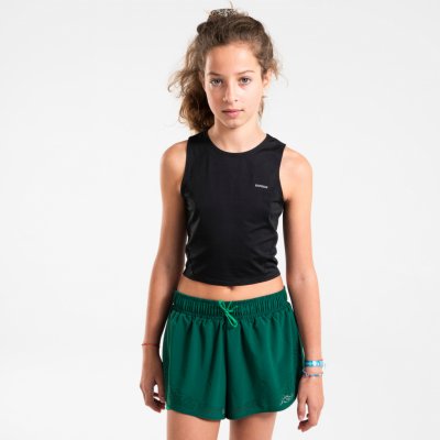 KIPRUN dívčí běžecké kraťasy 2v1 prodyšné Kiprun Dry+ 900 zelená – Sleviste.cz