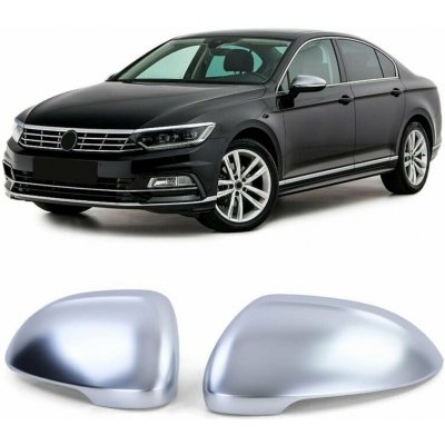 Plastové kryty zpětných zrcátek Volkswagen Passat B8 – stříbrné matné (bez asistenta) | Zboží Auto