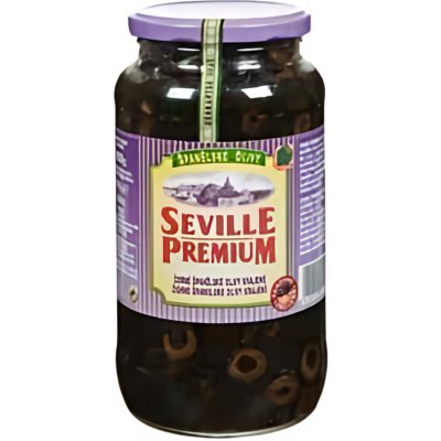 Seville Premium černé olivy krájené 935g