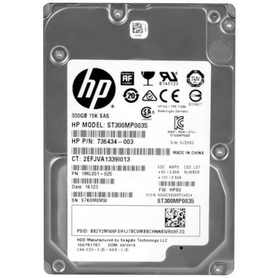 HP 300 GB 2,5" SAS-3, 736434-003