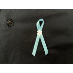 Svatba-eshop Svatební vývazek s kytičkou světle modrý - modré svatební vývazky, voničky – Zboží Dáma