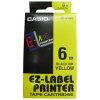 Barvící pásky Casio originální páska do tiskárny štítků, Casio, XR-6YW1, černý tisk/žlutý podklad, nelaminovaná, 8m, 6mm