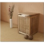 Koš na prádlo, prádelní truhla z masivního ořechového dřeva s vnitřním plátěným sáčkem. Rozměry:42x42x60cm. – Hledejceny.cz