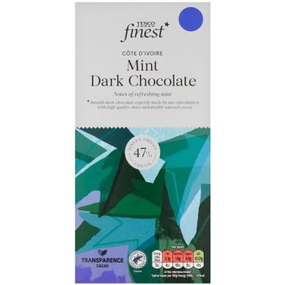 Tesco Finest Hořká čokoláda s mátovou příchutí 100 g – Hledejceny.cz