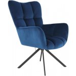 Kondela Komodo modré velvet látka / černá – Zboží Dáma