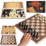 Pronett XJ5785 Magnetické dřevěné šachy 3 v 1, 24 x 24 cm – Zboží Živě