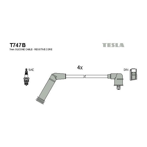 Zapalovací cívky Sada kabelů pro zapalování TESLA T747B