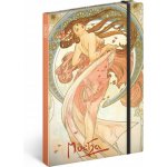 Presco Group Notes Alfons Mucha Malířství, linkovaný, 13 × 21 cm – Hledejceny.cz