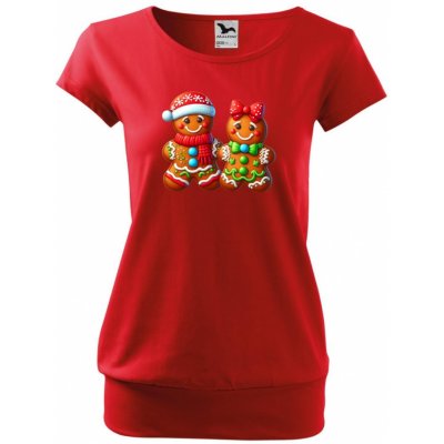 MALFINI Vánoční tričko City 2 perníky – Zboží Dáma