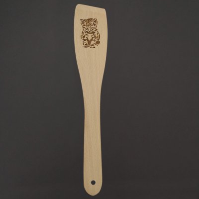 AMADEA Dřevěná obracečka s obrázkem kočky, masivní dřevo, délka 30 cm – Zboží Mobilmania