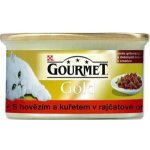 Gourmet Gold cat Casserole Hovězí, Kuřecí v rajčatové omáčce 85 g – Hledejceny.cz