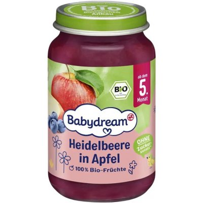 Babydream BIO ovocné pyré borůvka a jablko 190 g – Sleviste.cz