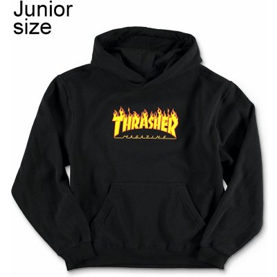 Thrasher Flame Hood mikina black