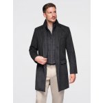 Ombre Unzipped men's wool coat navy blue černá – Zboží Dáma