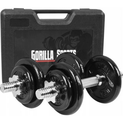 Gorilla Sports Litinové činky nastavitelné 2 x 10 kg – Zboží Mobilmania