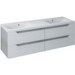 SAPHO WAVE dvojumyvadlová skříňka 149,7x50x47,8cm, bílá/dub stříbrný – Zboží Dáma