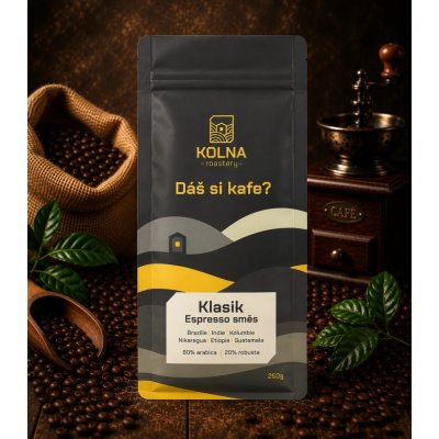 KOLNA Roastery Espresso směs Klasik zrnková 250 g – Hledejceny.cz