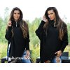 Dámský svetr a pulovr Fashionweek Luxusní pončo svetr s teplým rolákem NOEMI černý