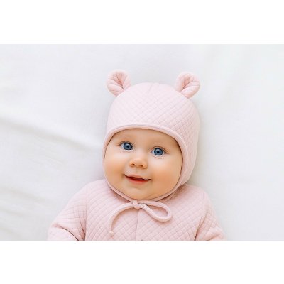 Baby Service Prošívaná čepička podšitá na zavazování růžová – Sleviste.cz
