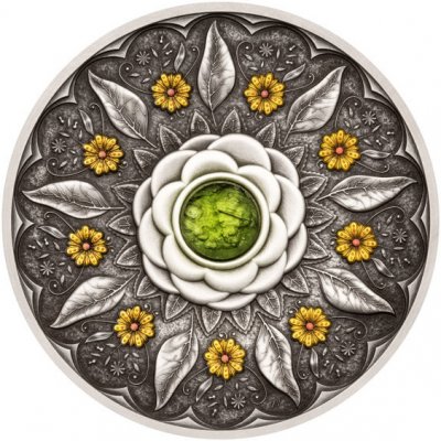 Česká mincovna Stříbrná medaile Mandala s vltavínem štěstí a hojnost stand 93,3 g – Sleviste.cz